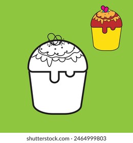 Muffin line art illustration for poster design related to cake shops or anything else that is more suitable