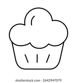 Muffin Line Editable Stroke Icon. Fast-food And Drinks Themes Vector Illustration