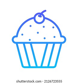 Diseño de iconos de gradiente de línea Muffin