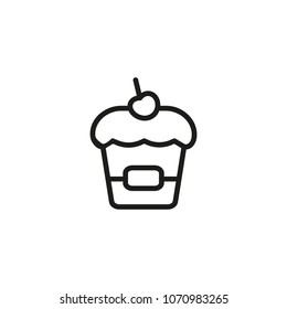 Muffin line icon. Cake, pie, cupcake. Food concept. Can be used for topics like menu, bakery, coffee shop.