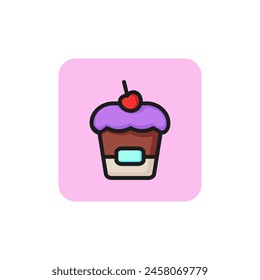 Muffin line icon. Cake, pie, cupcake. Food concept. Can be used for topics like menu, bakery, coffee shop.