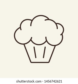 Muffin line icon. Dessert, bakery, farinaceous dish. Food concept. Vector illustration can be used for topics like food, culinary, nourishment