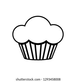 muffin line icon illustration vector, logo on white background
