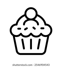 Icono de línea de muffin ilustración Vector gráfico. Gráfico simple del Vector de la ilustración del elemento, conveniente para el App, los Sitios web, y las presentaciones aisladas en el fondo blanco