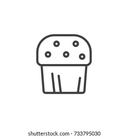 Muffin line icon, outline vector sign, linear style pictogram isolated on white. Symbol, logo illustration. Editable stroke