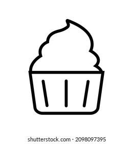 Muffin line icon, vector logo isolated on white background