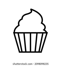 Muffin line icon, vector logo isolated on white background
