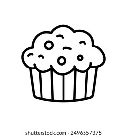 Muffin, icono de estilo de línea, fondo aislado