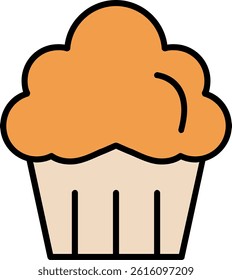 Muffin Line Vector Icon Design