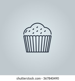 muffin linear icon. Icon is ready for print in any size. Made as gliphicon for web using