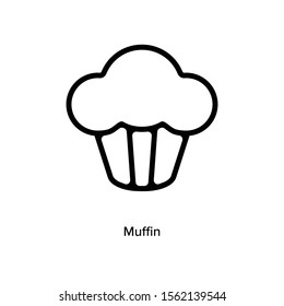 Muffin linear icon vector on white background American national cookie for new year muffin outlined vector icon for web, app