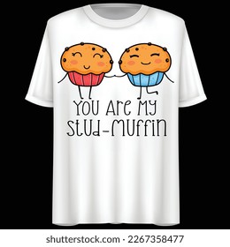 Muffin Lover T-Shirt Design, Funny Quote.