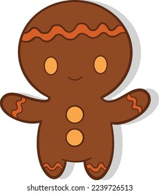 Muffin Man Vector Art Gingerbread Man Cookie Shaped Prop Cartoon Front View Illustration