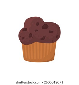 Muffin on an isolated background. Vector illustration in a flat style