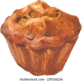 Muffin on white background. Vector illustration for your design. 