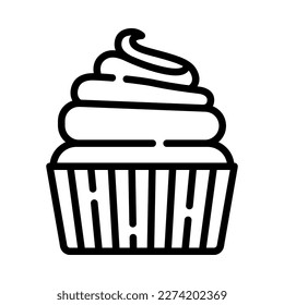 Muffin outline icon. Cupcake icon. Vector Illustration.