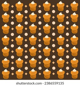 Muffin pastry flat vector illustration. Cute croissant cake vanilla muffin pastry cartoon vector illustration for graphic design and decorative element