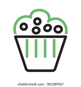 Muffin, pastry, sweet icon vector image. Can also be used for eatables, food and drinks. Suitable for use on web apps, mobile apps and print media
