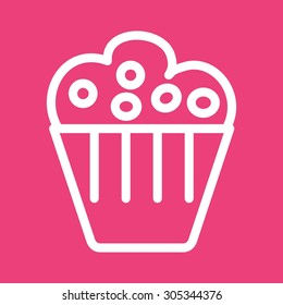 Muffin, pastry, sweet icon vector image. Can also be used for eatables, food and drinks. Suitable for use on web apps, mobile apps and print media