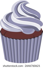 muffin purple no background vector