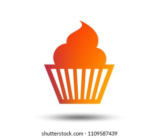 Muffin sign icon. Cupcake symbol. Blurred gradient design element. Vivid graphic flat icon. Vector