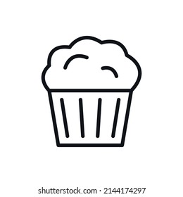 Muffin simple line vector icon.