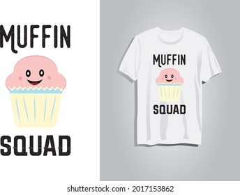 Muffin-Quadrat-Grafik für T-Shirt-Druck. Cupcakes Illustrationen.