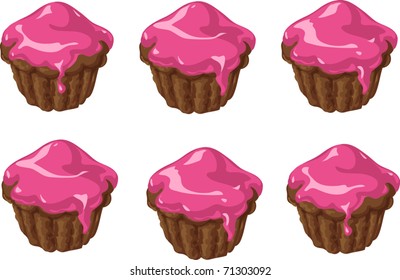 muffin with strawberry glaze