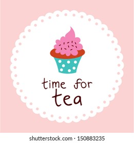 muffin tea time sticker