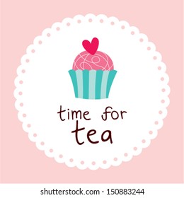 muffin tea time sticker