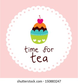 muffin tea time sticker