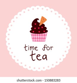 muffin tea time sticker