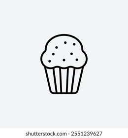 Ícone de forro fino muffin isolado.