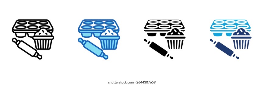 Muffin Tin icon Multi Style Vector Illustration