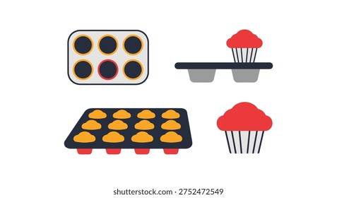 Muffin Tray Line art vector creative abstract modern illustration