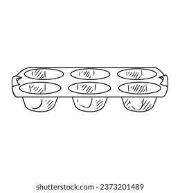 Muffin tray on white background