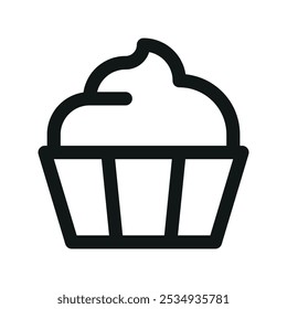 Muffin UI icon, cupcake minimal line vector symbol