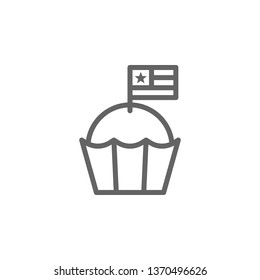 Muffin, USA icon. Element of 4th of july icon. Thin line icon for website design and development, app development. Premium icon