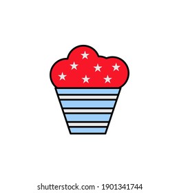 Muffin USA outline icon. Signs and symbols can be used for web, logo, mobile app, UI, UX