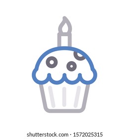 muffin vector color line icon 