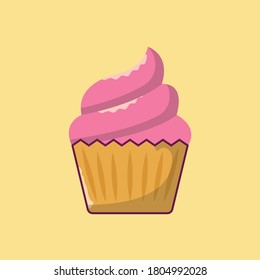 muffin vector flat color icon