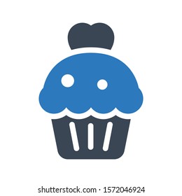 muffin vector glyph color icon 