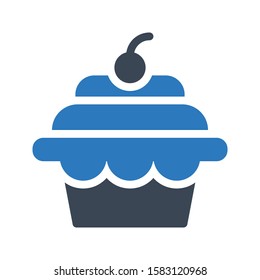 muffin vector glyph color icon 