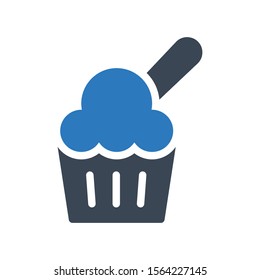 muffin vector glyph colour icon 