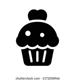 muffin vector glyph flat icon  