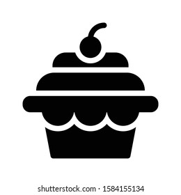 muffin vector glyph flat icon 