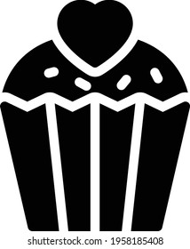 muffin vector glyph flat icon