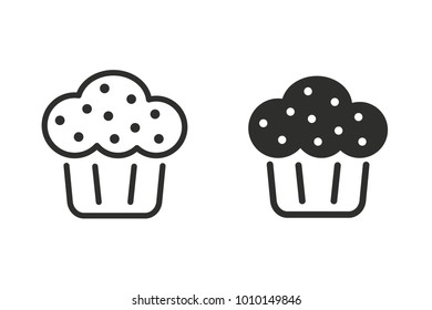 Muffin vector icon. Black illustration isolated on white background for graphic and web design.