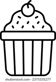 Muffin vector icon. Can be used for printing, mobile and web applications.