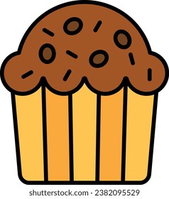 Muffin vector icon. Can be used for printing, mobile and web applications.